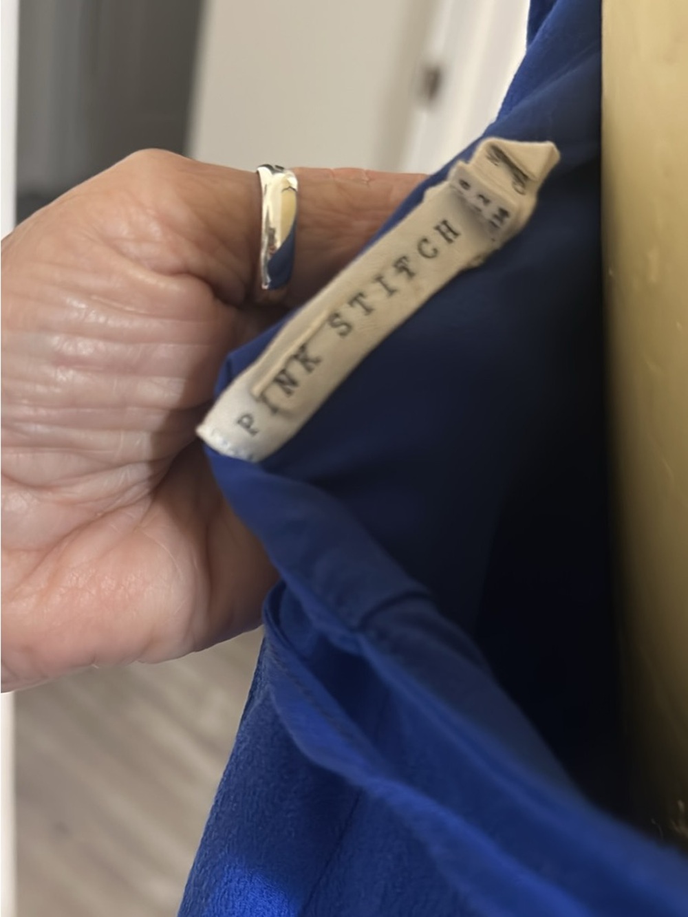 Pink Stitch Royal Blue Dress with Label